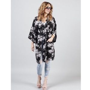 Spiritual gangster | floral pattern kimono cover